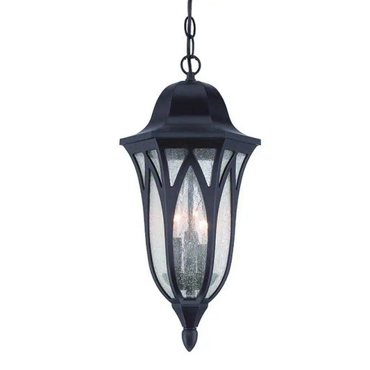 Antique Bronze Geometric Glass Hanging Light - Homeroots - Flyclothing LLC