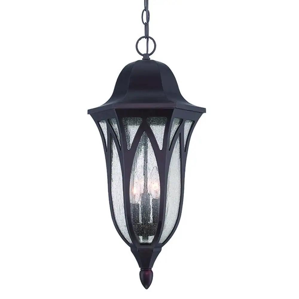 XL Matte Black Geometric Glass Hanging Light - Homeroots - Flyclothing LLC