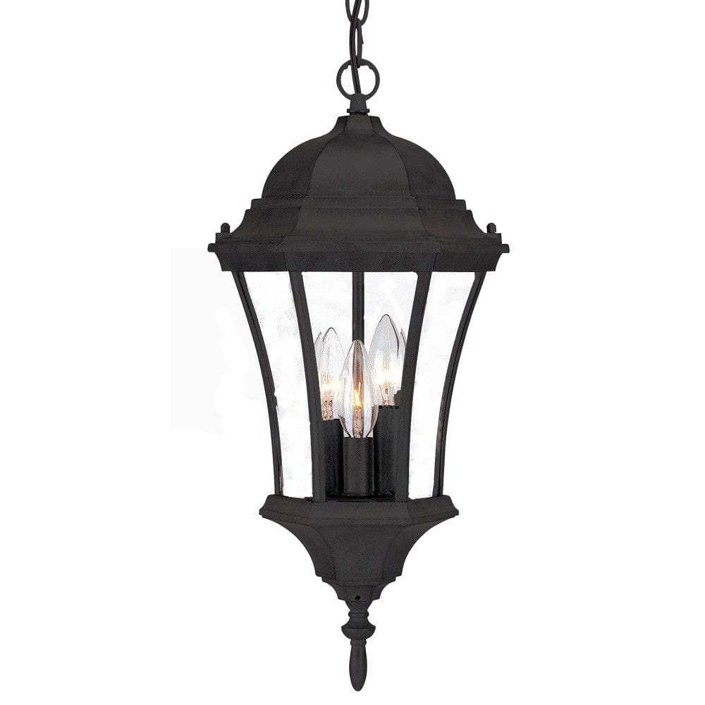 Three Light Matte Black Carousel Lantern Hanging Light - Homeroots - Flyclothing LLC
