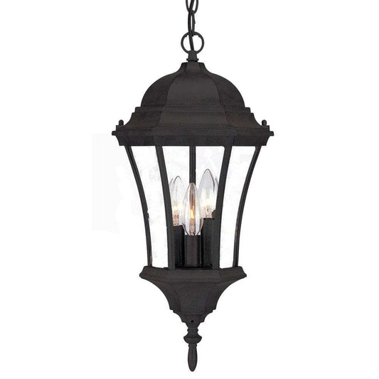 Three Light Matte Black Carousel Lantern Hanging Light - Homeroots - Flyclothing LLC
