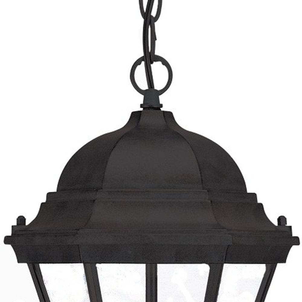 Three Light Matte Black Carousel Lantern Hanging Light - Homeroots - Flyclothing LLC