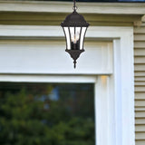 Three Light Matte Black Carousel Lantern Hanging Light - Homeroots - Flyclothing LLC