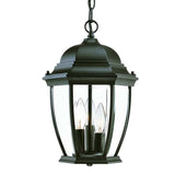 Three Light Matte Black Wide Lantern Hanging Light - Homeroots - Flyclothing LLC