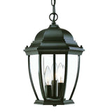 Three Light Matte Black Wide Lantern Hanging Light - Homeroots - Flyclothing LLC