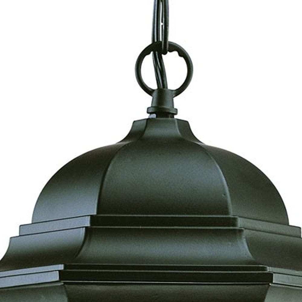 Three Light Matte Black Wide Lantern Hanging Light - Homeroots - Flyclothing LLC
