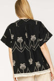 Umgee Open Front Embroidered Fringe Kimono - Trendsi - Flyclothing LLC