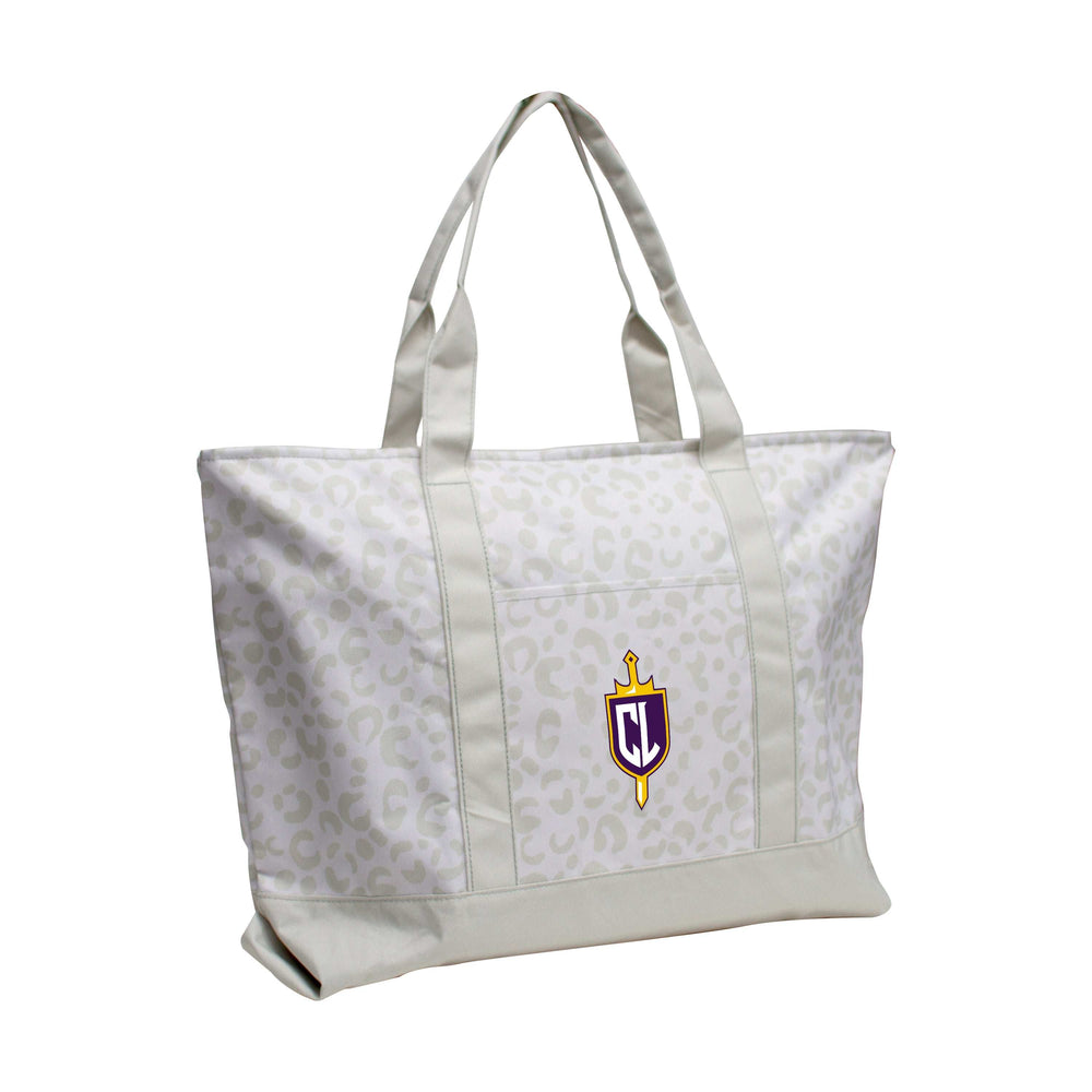California Lutheran Leopard Pattern Tote - Logo Brands - Flyclothing LLC