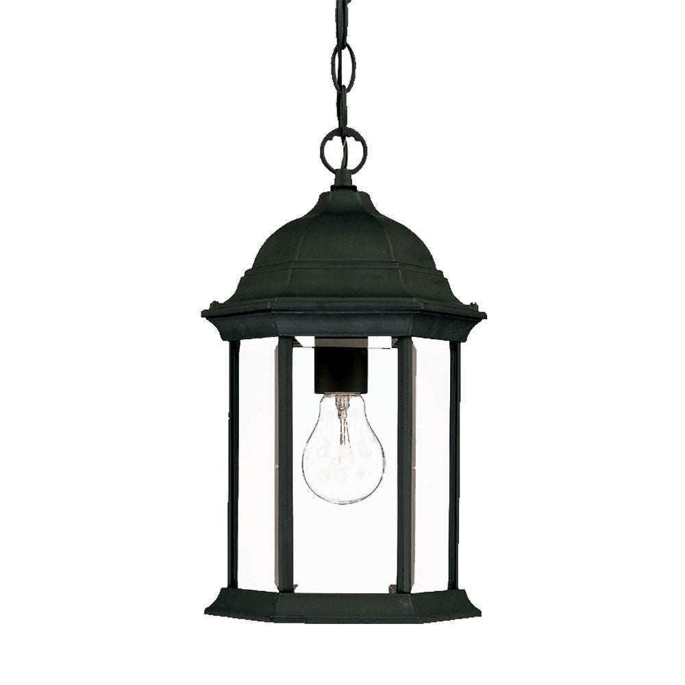 Matte Black Glass Lantern Hanging Light - Homeroots - Flyclothing LLC