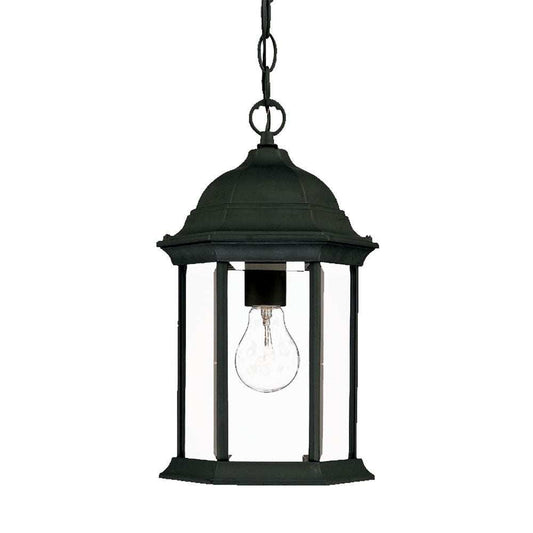 Matte Black Glass Lantern Hanging Light - Homeroots - Flyclothing LLC