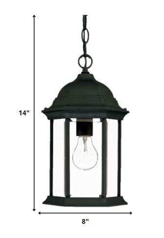 Matte Black Glass Lantern Hanging Light - Homeroots - Flyclothing LLC