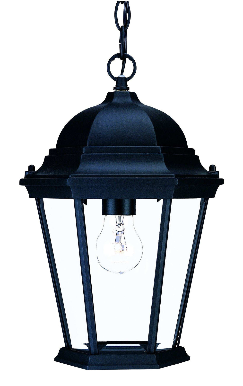Matte Black Domed Glass Lantern Hanging Light - Homeroots - Flyclothing LLC