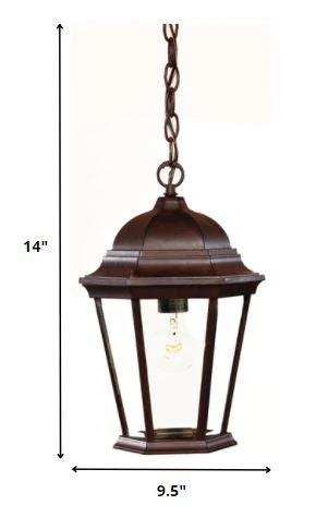 Dark Brown Domed Glass Lantern Hanging Light - Homeroots - Flyclothing LLC