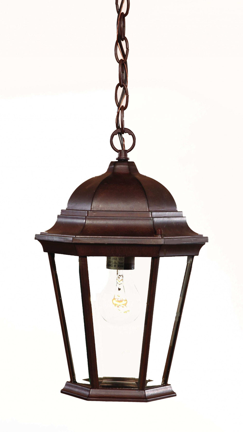 Dark Brown Domed Glass Lantern Hanging Light - Homeroots - Flyclothing LLC