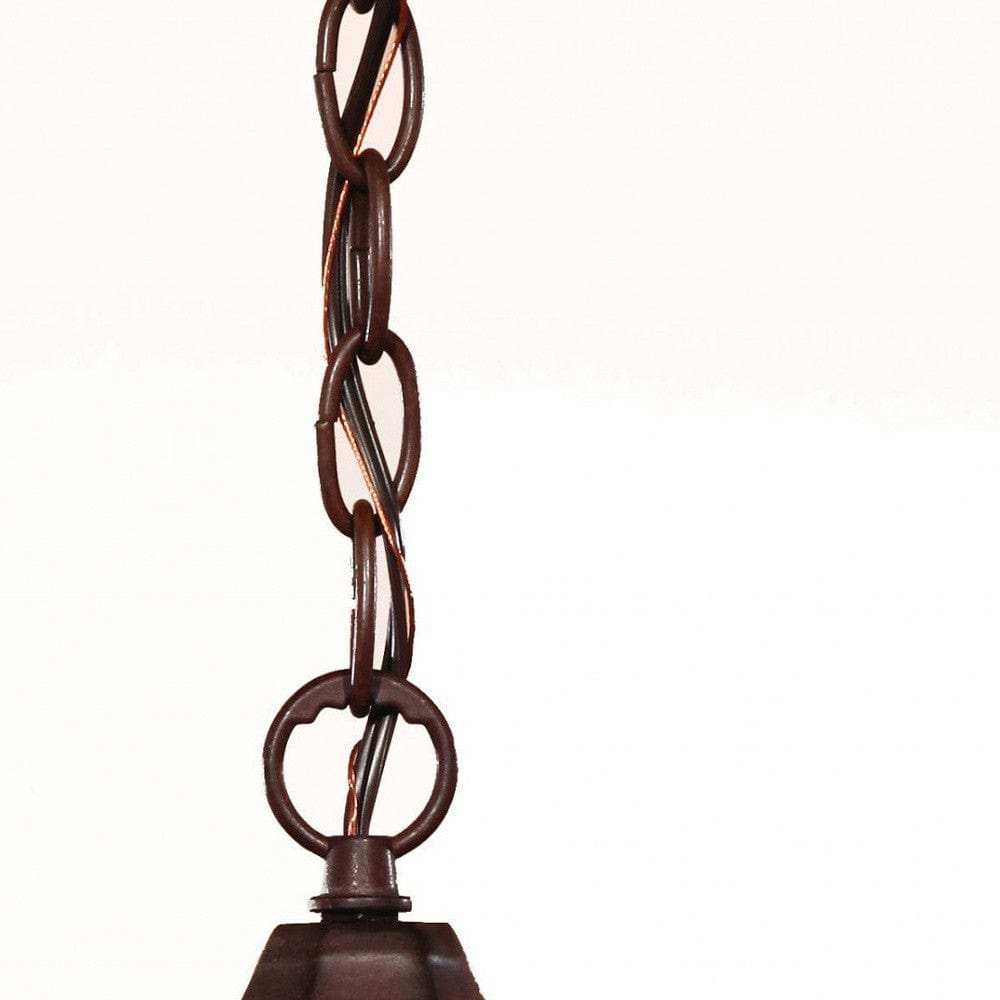 Dark Brown Domed Glass Lantern Hanging Light - Homeroots - Flyclothing LLC