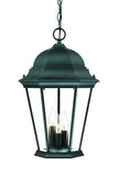 Three Light Matte Black Domed Glass Lantern Hanging Light - Homeroots - Flyclothing LLC