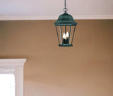 Three Light Matte Black Domed Glass Lantern Hanging Light - Homeroots - Flyclothing LLC