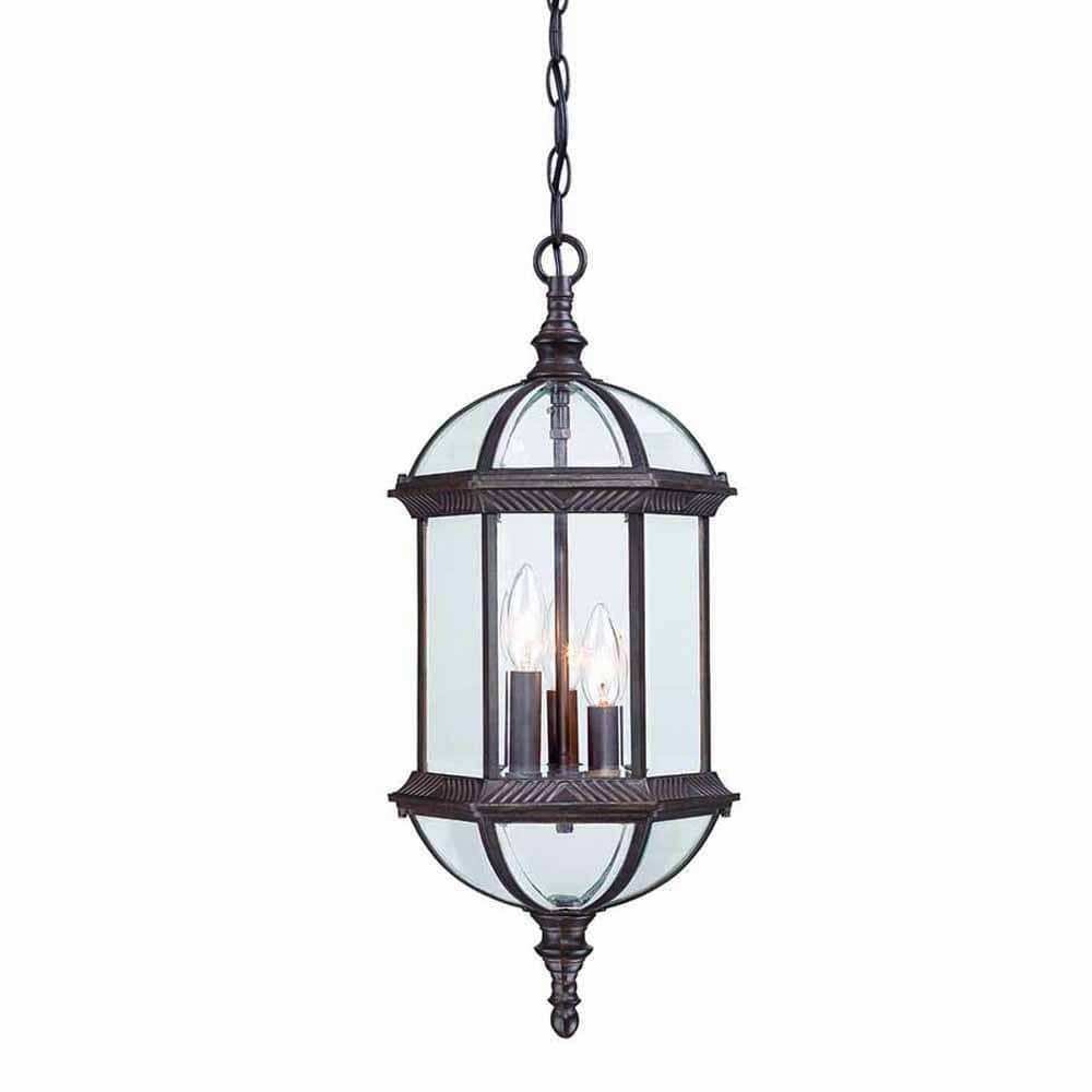 Three Light Dark Brown Eastern Lantern Hanging Light - Homeroots - Flyclothing LLC