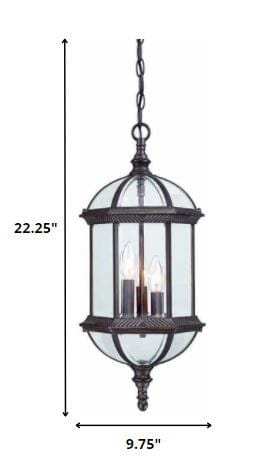 Three Light Dark Brown Eastern Lantern Hanging Light - Homeroots - Flyclothing LLC