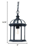 Matte Black Cage Hanging Light - Homeroots - Flyclothing LLC