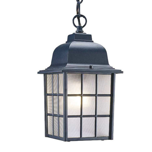 Matte Black Window Pane Lantern Hanging Light - Homeroots - Flyclothing LLC