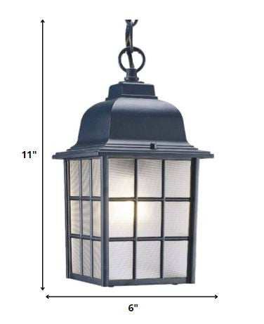 Matte Black Window Pane Lantern Hanging Light - Homeroots - Flyclothing LLC