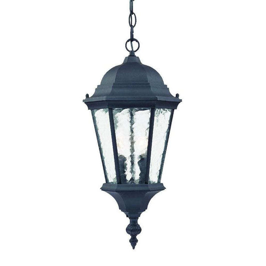 Two Light Matte Black Carousel Lantern Hanging Light - Homeroots - Flyclothing LLC