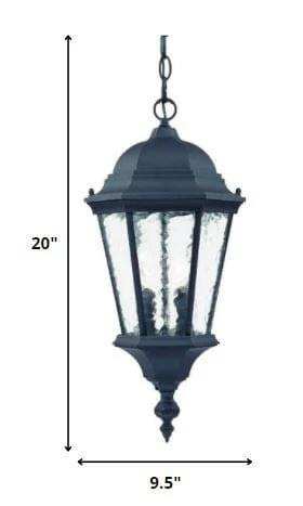 Two Light Matte Black Carousel Lantern Hanging Light - Homeroots - Flyclothing LLC