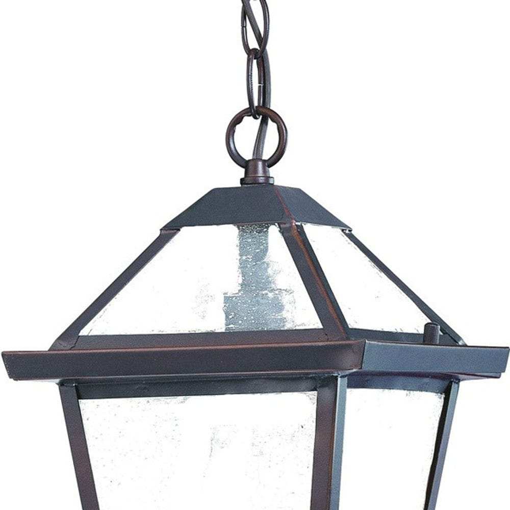Antique Bronze Glass Hanging Lantern Light - Homeroots - Flyclothing LLC