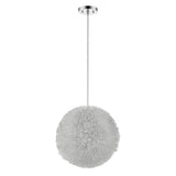 Luminary 1-Light Metallic Silver Pendant With Hand Woven Aluminum Wire Shade (12") - Homeroots