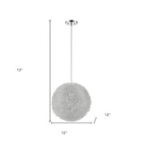 Luminary 1-Light Metallic Silver Pendant With Hand Woven Aluminum Wire Shade (12") - Homeroots