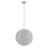 Luminary 1-Light Metallic Silver Pendant With Hand Woven Aluminum Wire Shade (12") - Homeroots