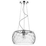 Mystere 1-Light Polished Chrome Pendant With Dimpled Glass Shade - Homeroots - Flyclothing LLC