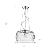 Mystere 1-Light Polished Chrome Pendant With Dimpled Glass Shade - Homeroots - Flyclothing LLC