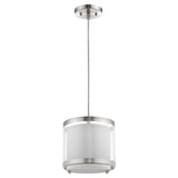 White and Silver Hanging Light with Fabric Shade - Homeroots - Flyclothing LLC
