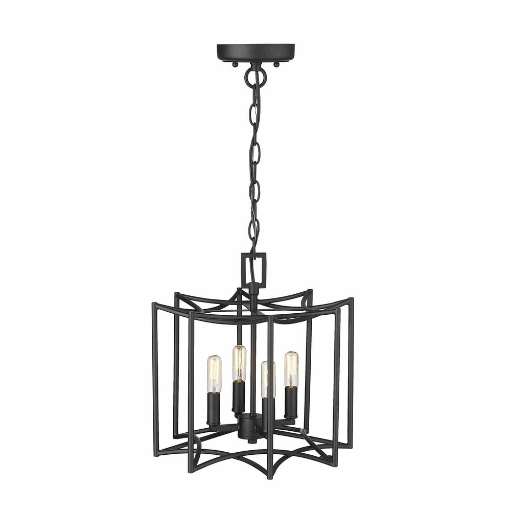 Rhian 4-Light Matte Black Pendant - Homeroots - Flyclothing LLC