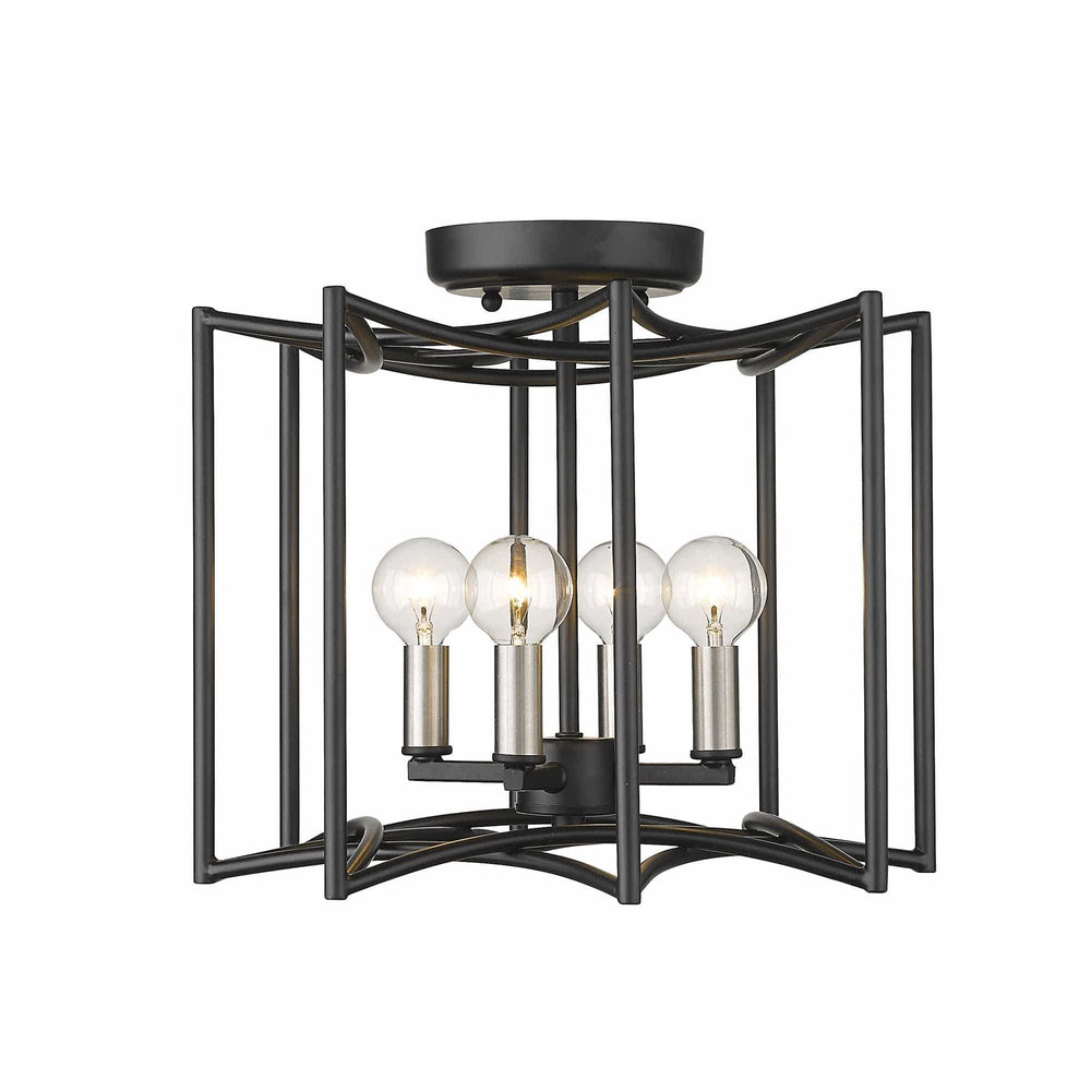 Rhian 4-Light Matte Black Pendant - Homeroots - Flyclothing LLC