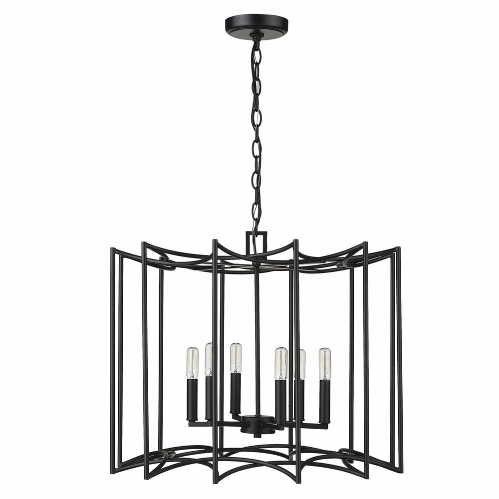 Rhian 8-Light Matte Black Pendant - Homeroots - Flyclothing LLC