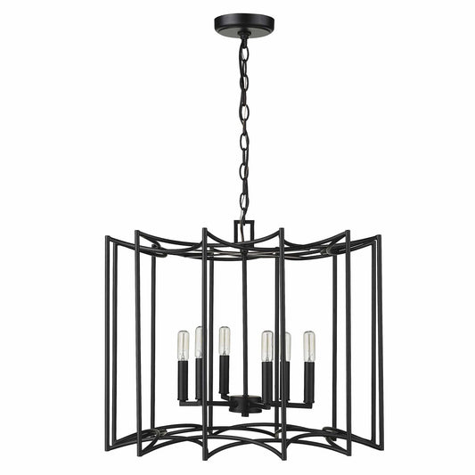 Rhian 8-Light Matte Black Pendant - Homeroots - Flyclothing LLC