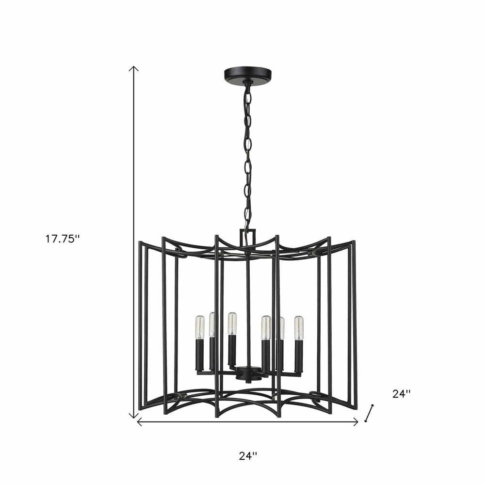 Rhian 8-Light Matte Black Pendant - Homeroots - Flyclothing LLC