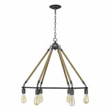 Brown and Black Six Light Metal Dimmable Chandelier - Homeroots - Flyclothing LLC