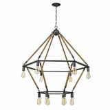 Brown and Black Twelve Light Metal Dimmable Chandelier - Homeroots - Flyclothing LLC