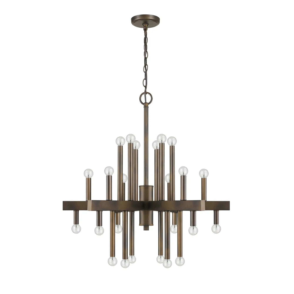 Brown Candle Style Multi Light Metal Dimmable Chandelier - Homeroots - Flyclothing LLC