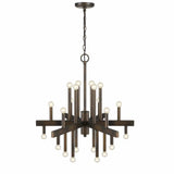 Brown Candle Style Multi Light Metal Dimmable Chandelier - Homeroots - Flyclothing LLC