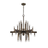 Brown Candle Style Multi Light Metal Dimmable Chandelier - Homeroots - Flyclothing LLC