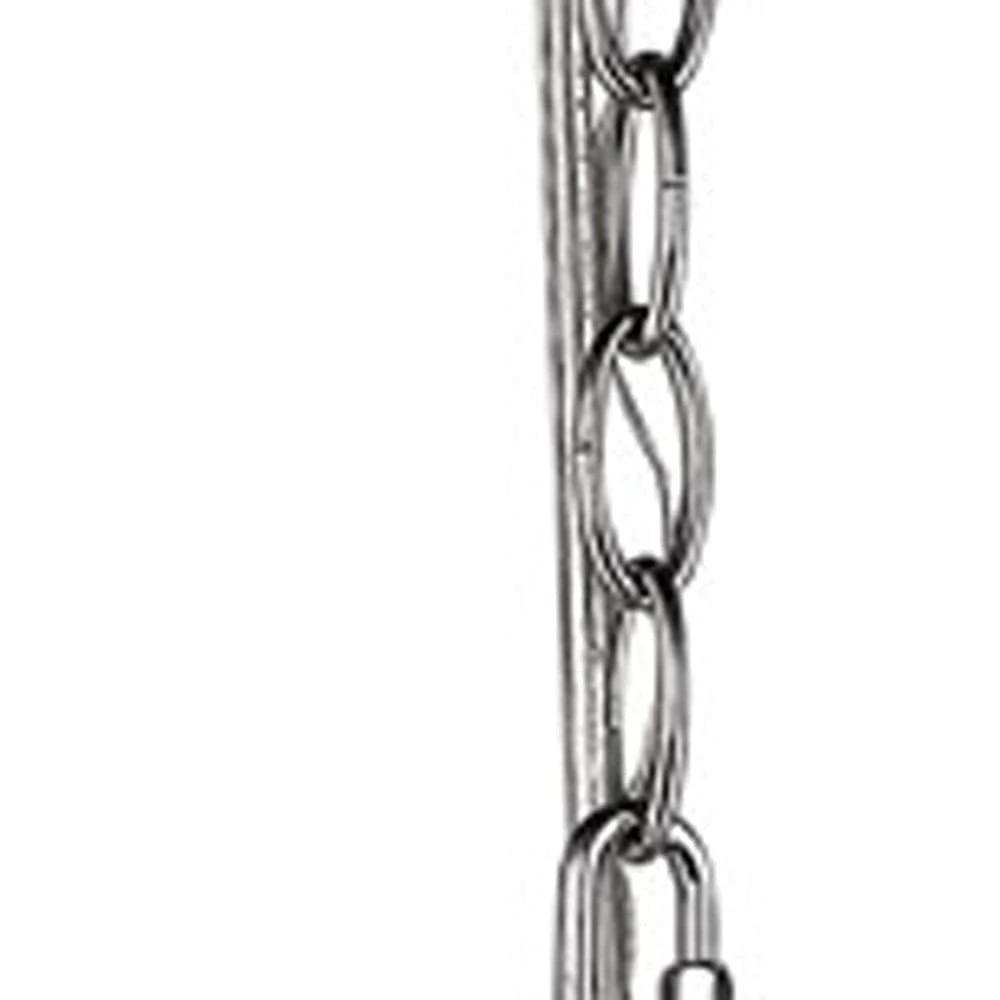 Silver Candle Style Five Light Metal and Crystals Dimmable Chandelier With White Shades - Homeroots - Flyclothing LLC