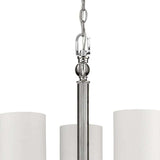Silver Candle Style Three Light Metal and Crystals Dimmable Chandelier With White Shades - Homeroots - Flyclothing LLC