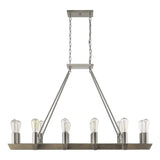 Silver Kitchen Island Twelve Light Metal Dimmable Chandelier - Homeroots - Flyclothing LLC