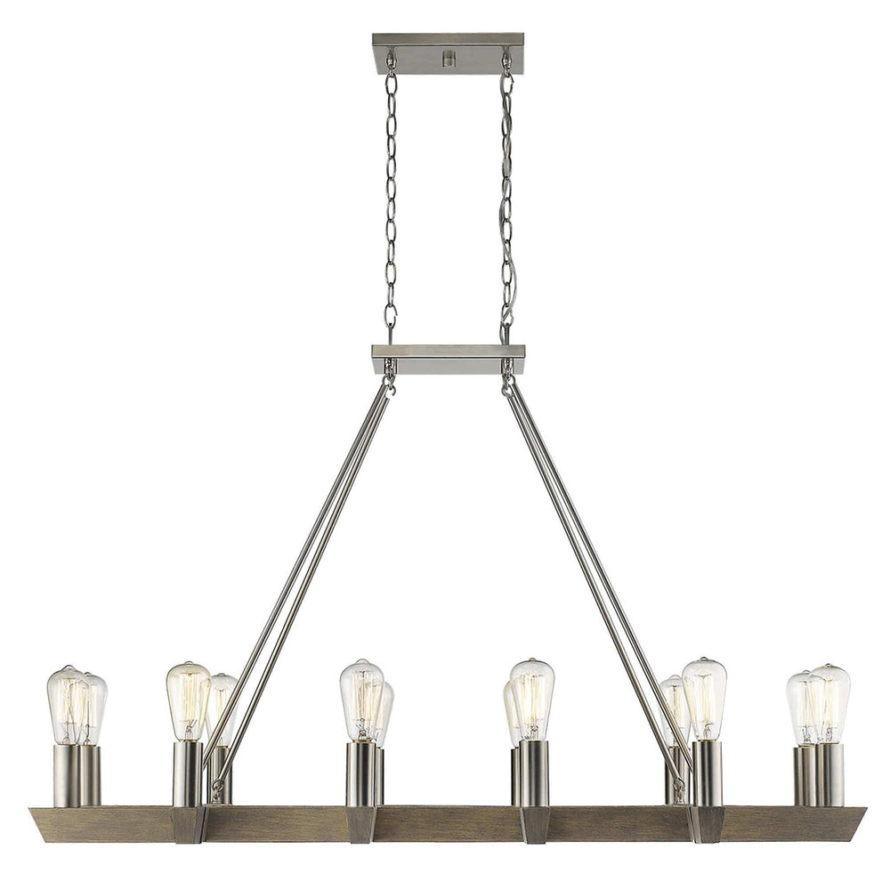 Silver Kitchen Island Twelve Light Metal Dimmable Chandelier - Homeroots - Flyclothing LLC