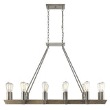 Silver Kitchen Island Twelve Light Metal Dimmable Chandelier - Homeroots - Flyclothing LLC