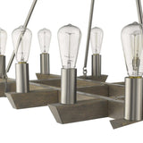 Silver Kitchen Island Twelve Light Metal Dimmable Chandelier - Homeroots - Flyclothing LLC